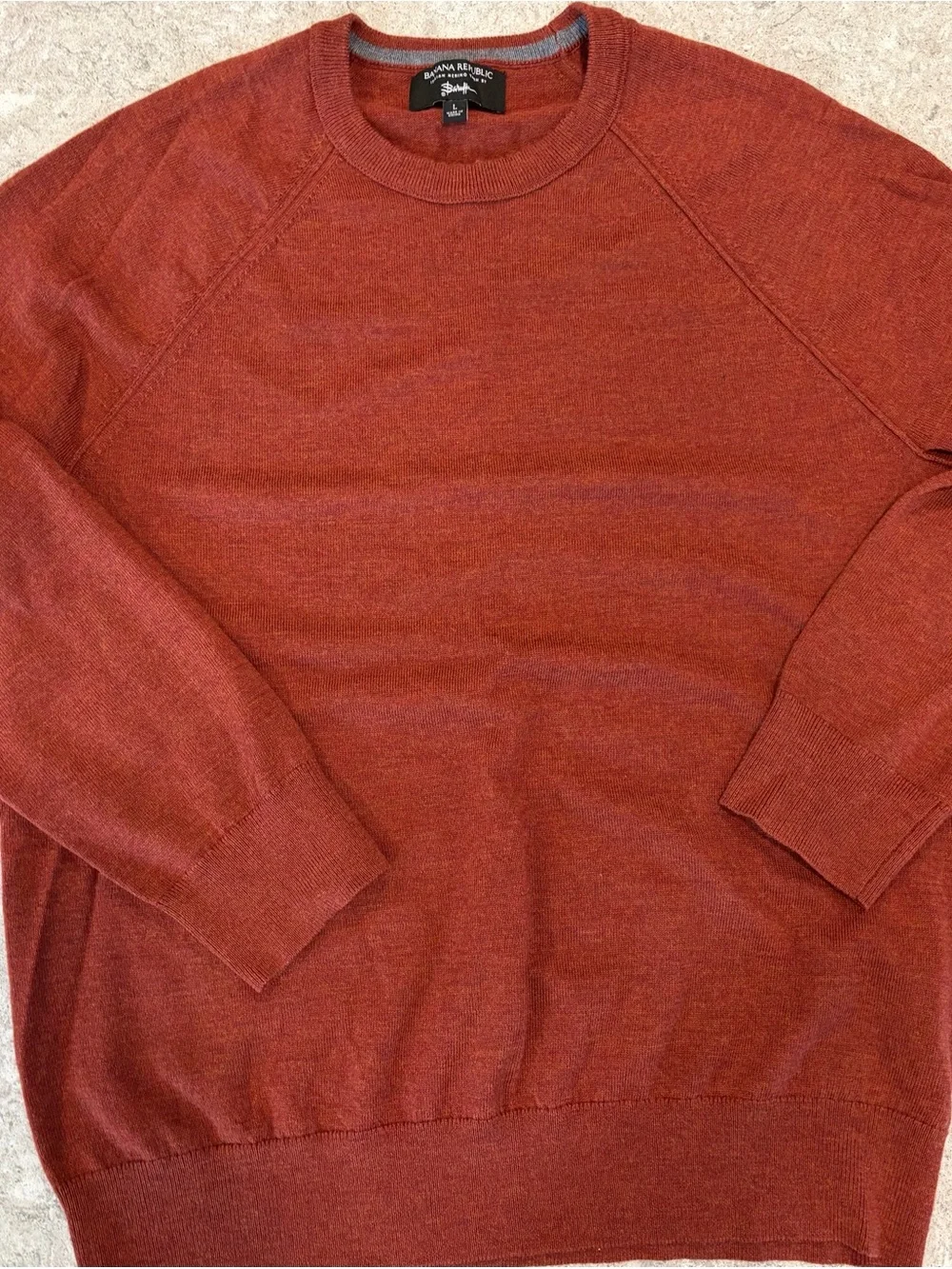 Banana Republic Men’s 100% Merino Wool Rust Crewneck Sweater-Large